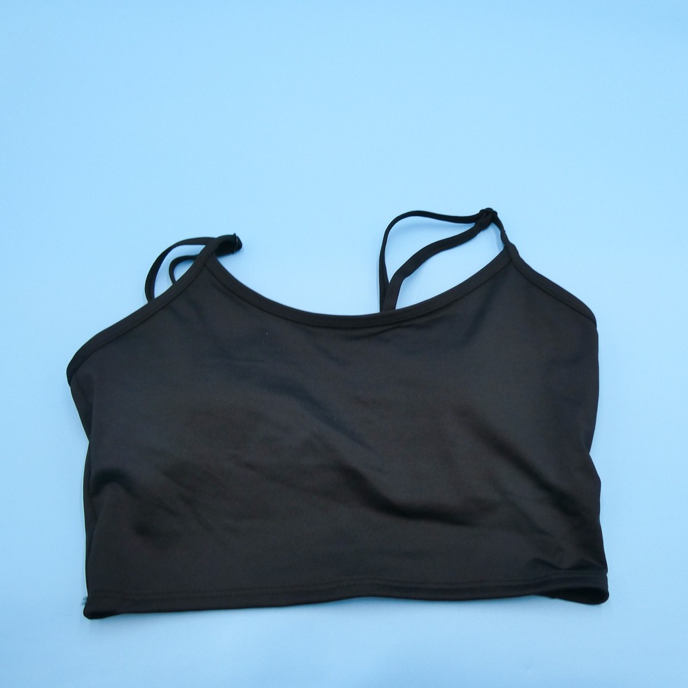 PINK Sports Bra Women Small Ultimate Lightly Lined Black Strappy Back Polyester
